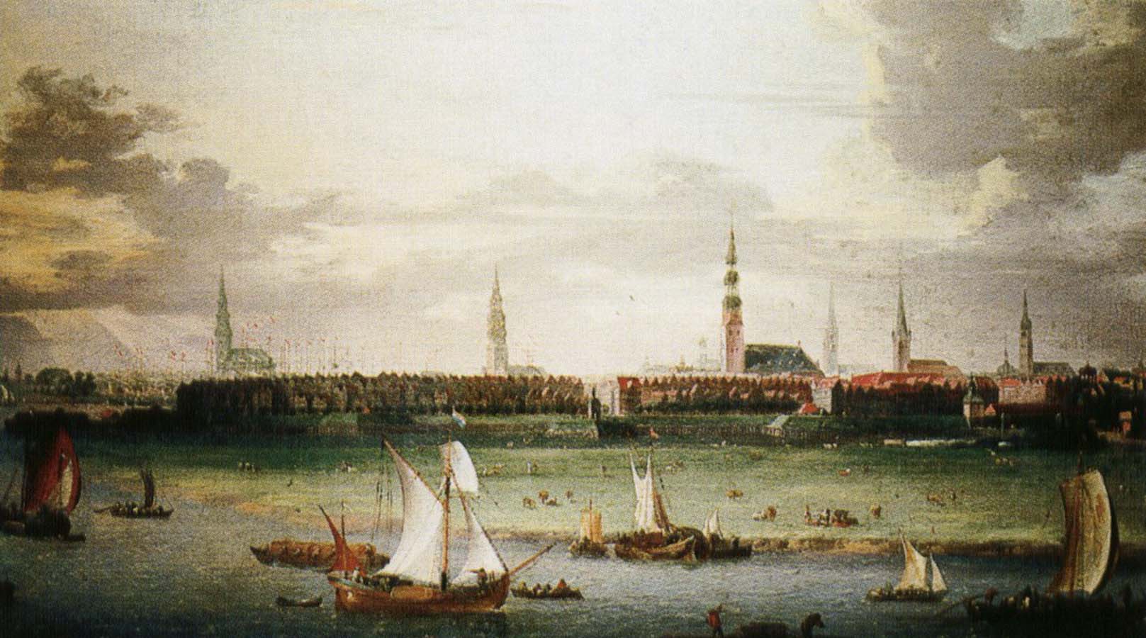 wolfgang amadeus mozart Anonymous painting Hamburg, one of the most important Hanseatic port